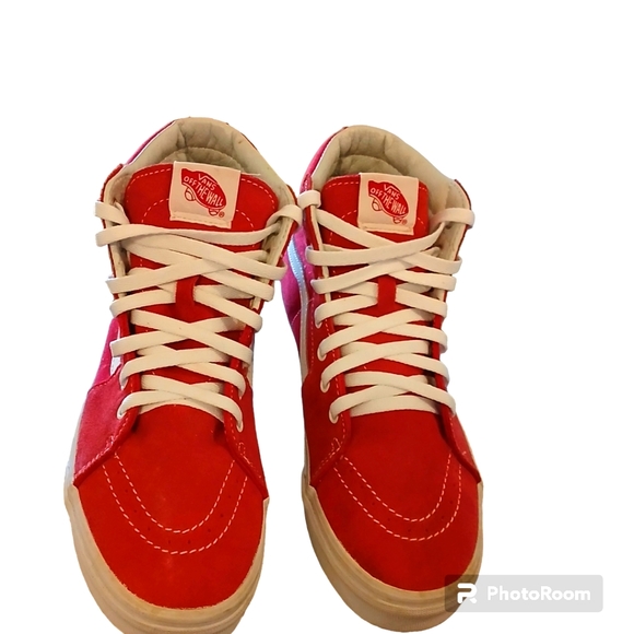 VANS Kids Red SK8 Hi Top Sneakers Size US Kids 6.5 - Picture 1 of 7